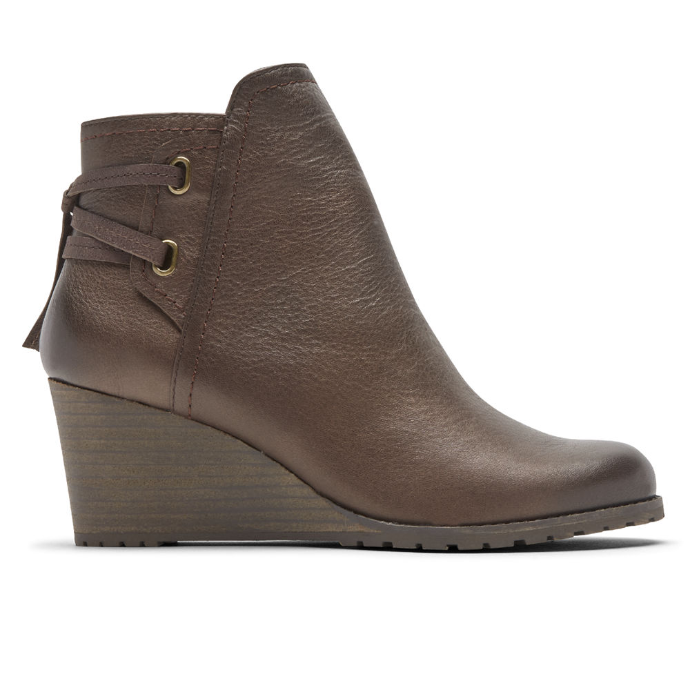 Botas Rockport Mujer Mexico - Cobb Hill Lucinda Back Tie Marrom - DVPZM3647